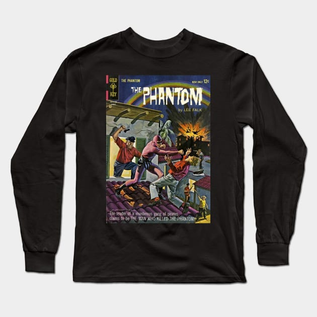 Gold Key The Phantom Comic Book Cover Long Sleeve T-Shirt by Creative Bedouin